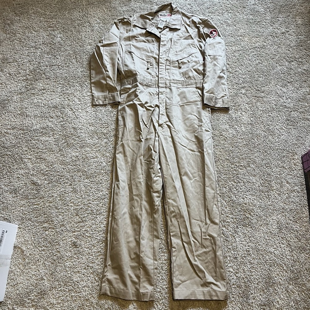 Walls FR Flame Resistant Industrial Coverall Work Clothing Mens 44 Regular Tan